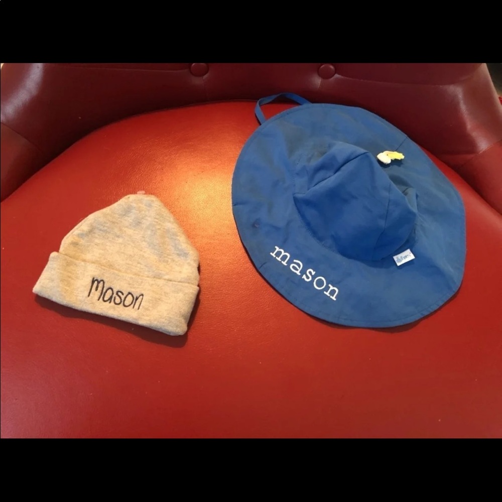 2 personalized “Mason” embroidered hats